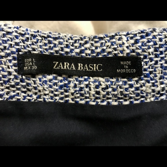 New + Tag ~ Zara Blue Tweed Fringe Skirt (M-L) - Picture 7 of 7